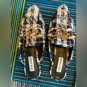 Like New Adorable Tweed Pointy Toe Mules